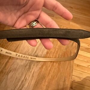 Tanner Brown Suede Leather Velcro Belt Fits 33-35 inch Width 3/4 inch